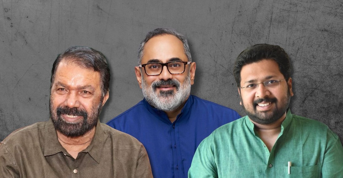 V Sivankutty, Rajeev Chandrasekhar, KS Sabarinadhan. Photo: Onmanorama