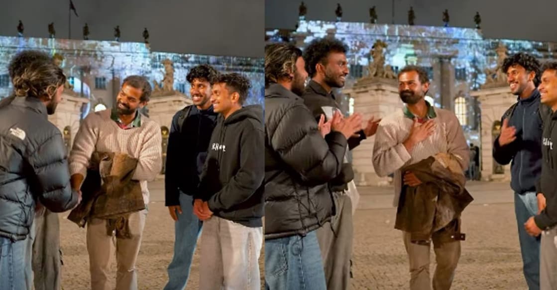 Pranav interacting with Malayali youth in Berlin. Photo: Instagram/ laav_life
