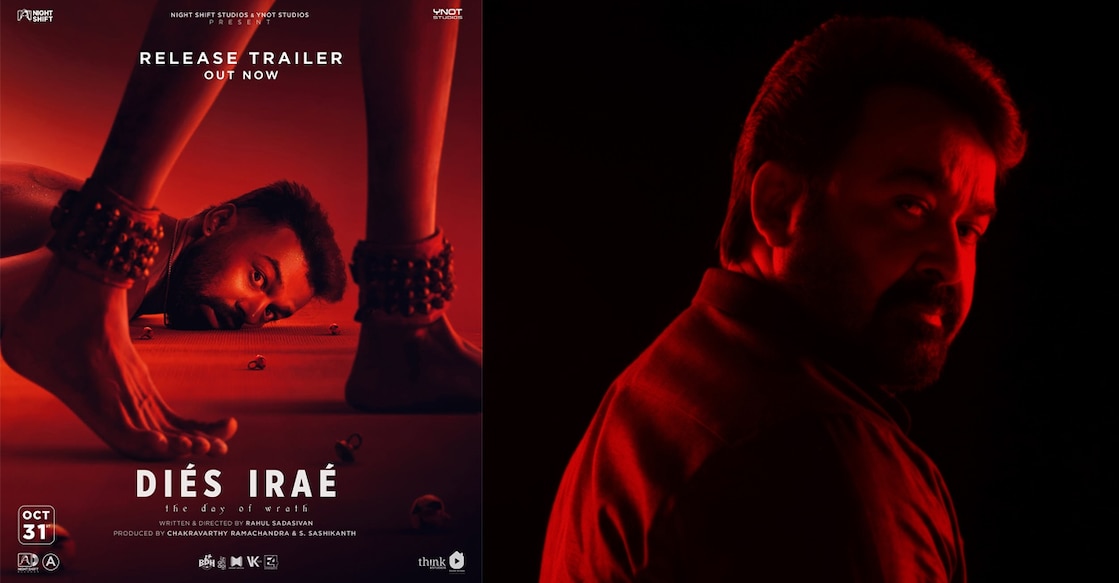 A poster of Dies Irae, Picture shared by Mohanlal. Photo: rahul_madking/Instagram, ActorMohanlal/Facebook