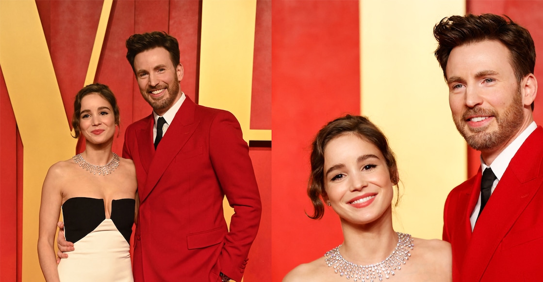 Chris Evans and Alba Baptista. Photo: AFP