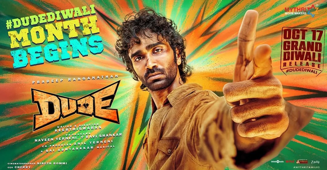 A poster of 'Dude' movie. Photo: pradeep_ranganathan/Instagram