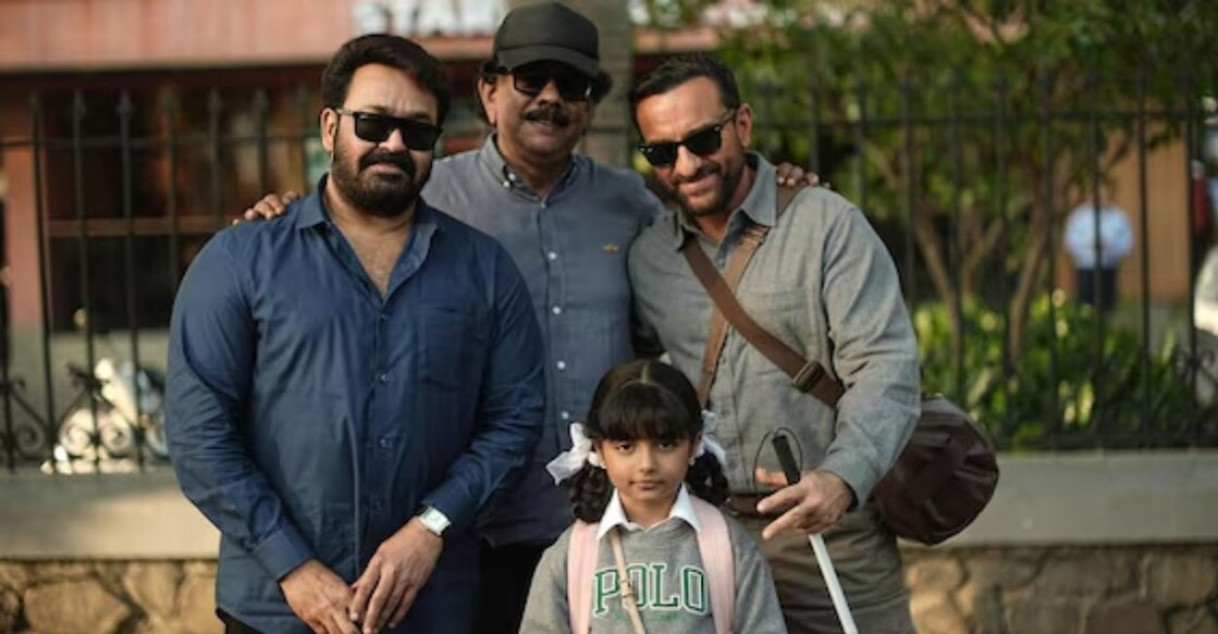 The photo also revived an old discussion among fans: the watch Mohanlal is seen wearing.  Photo: Instagram/Priyadarshan