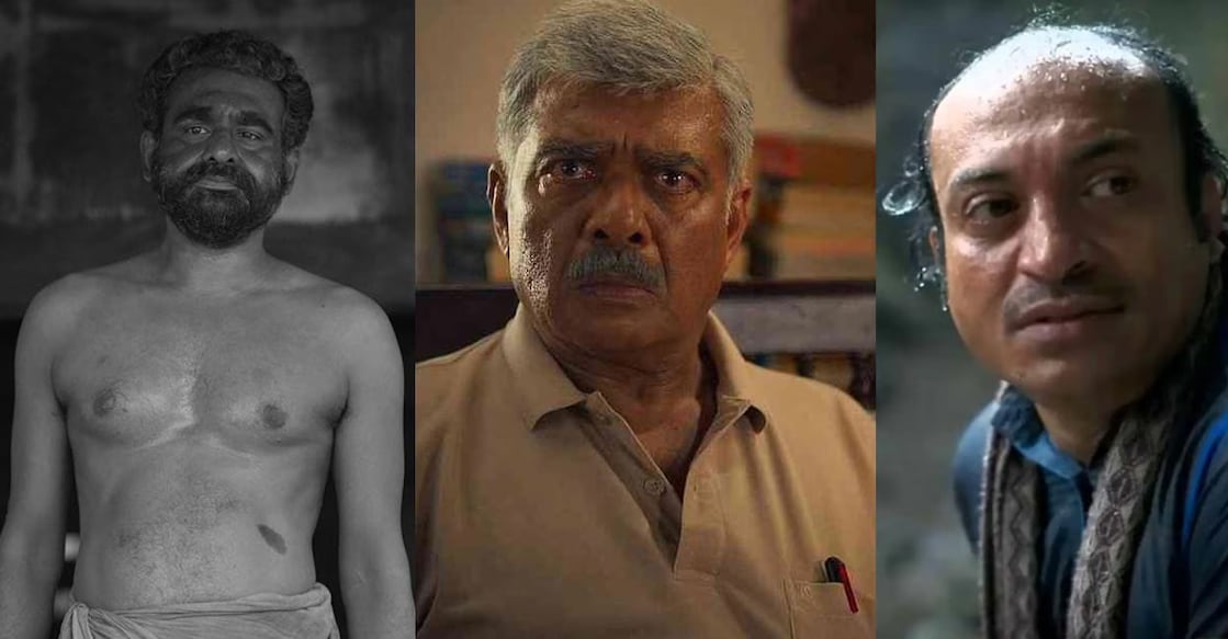 Siddharth Bharathan, Vijayaraghavan, and Soubin Shahir. Photo: Manorama