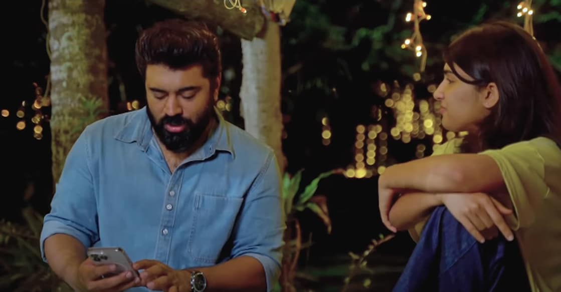 Nivin Pauly with Riya Shibu who plays the character Delulu in the movie. Photo: Instagram