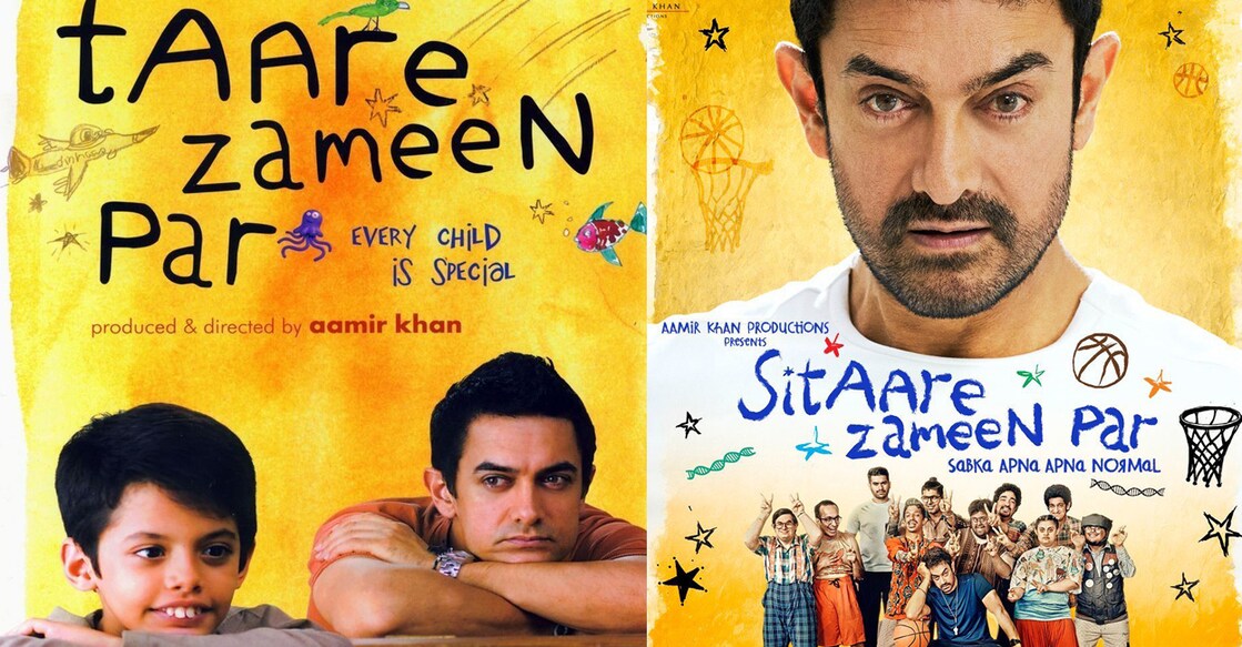 Posters of 'Taare Zameen Par' and 'Sitaare Zameen Par'. Photo: IMDb