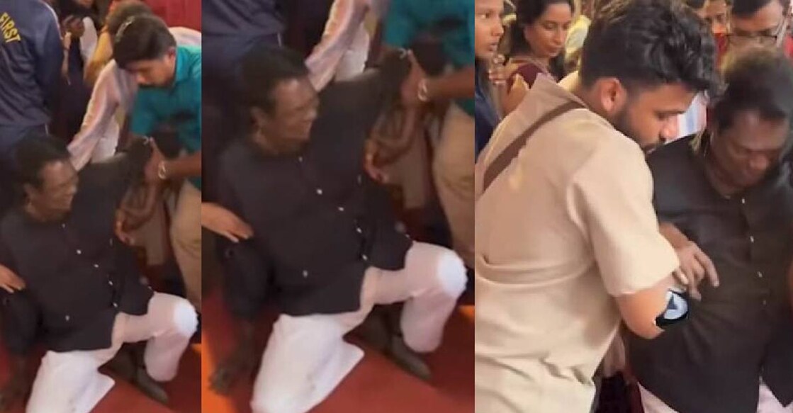 salim-kumar The actor, who was invited as the chief guest for the ceremony, slipped and fell while leaving the venue after the function. Photo: Facebook