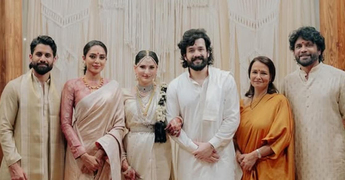 The newlyweds Akhil Akkineni and Zainab Ravdjee. Photo: Instagram