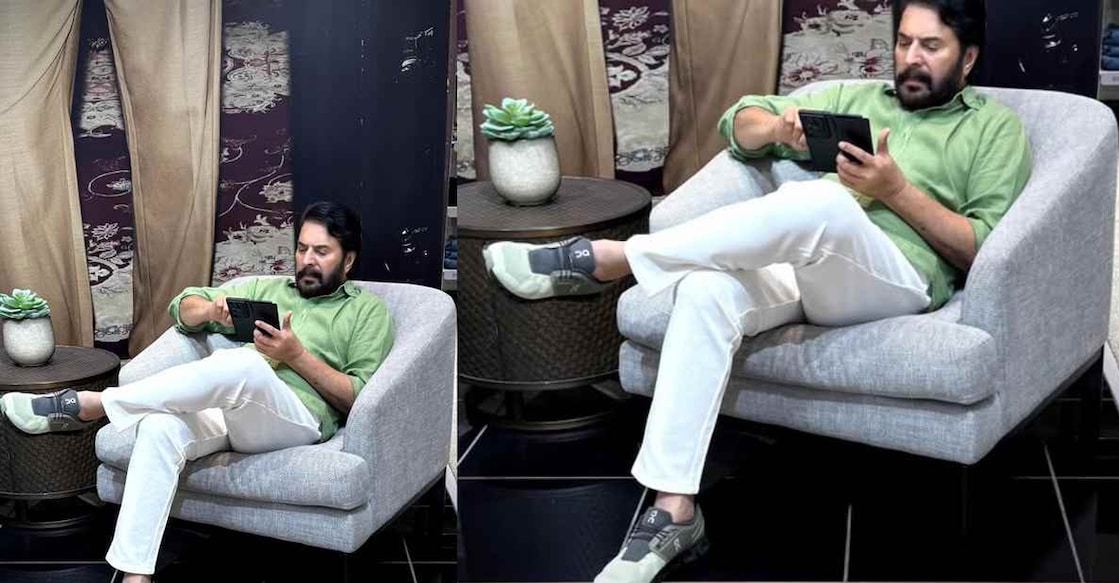 Mammootty's stylish new look. Photo: Instagram