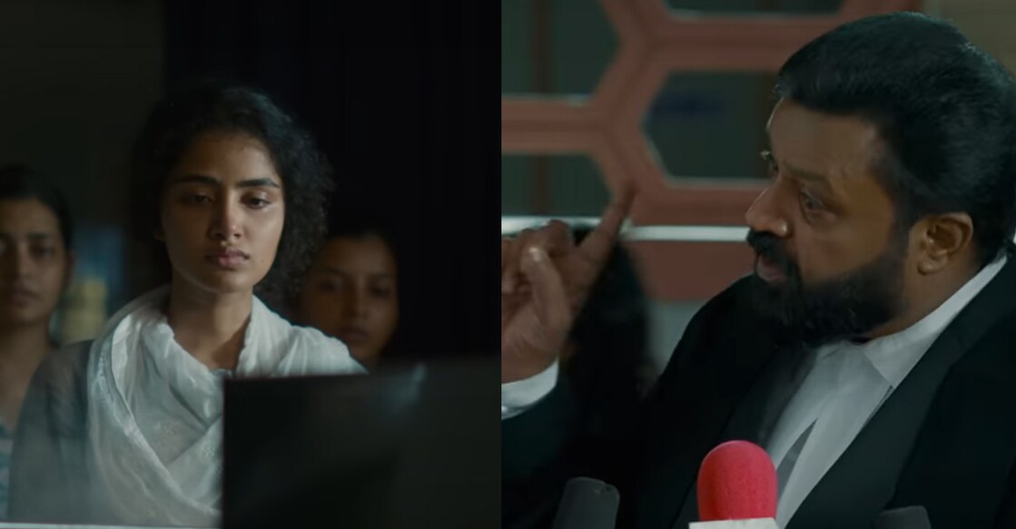 Anupama Parameshwaran and Suresh Gopi in 'Janaki V Vs State of Kerala' trailer.