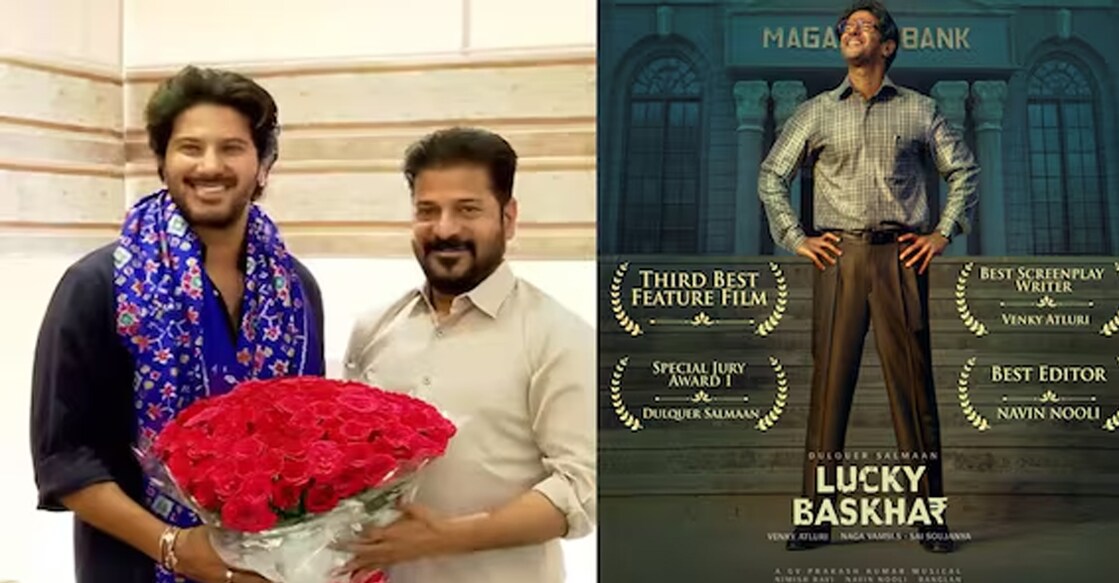 Dulquer Salmaan and Revanth Reddy. Photo: Facebook/Revanth Reddy