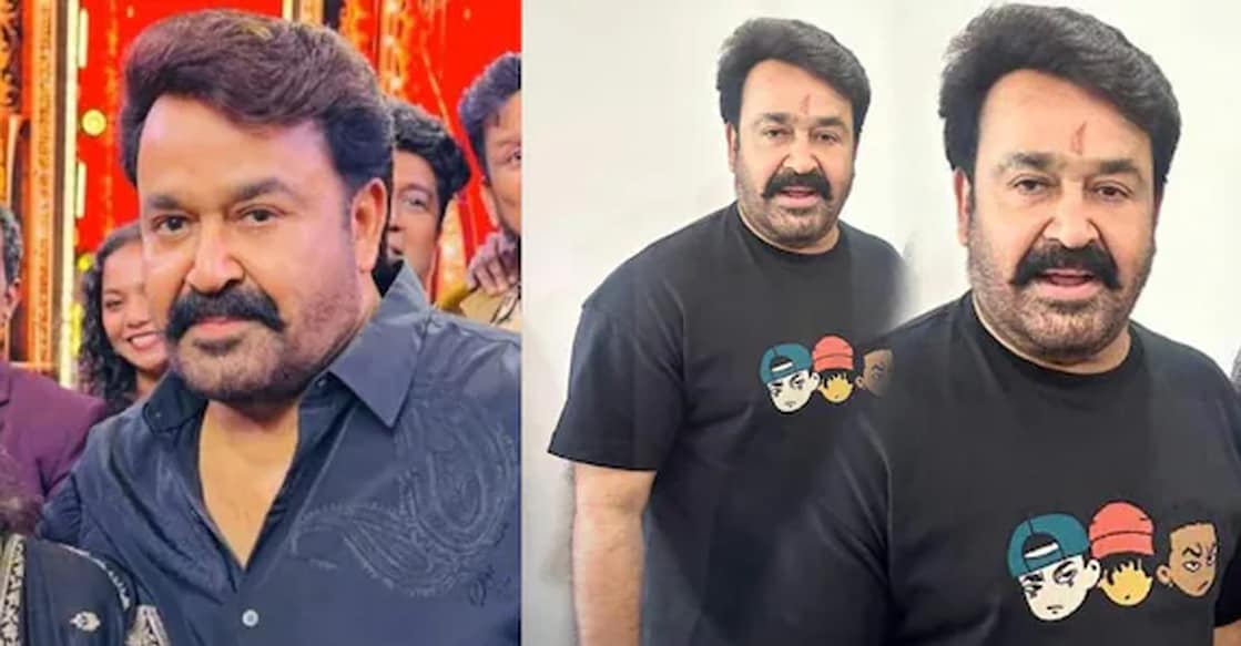Mohanlal's new look. Photo: x.com/Mathewsputhren