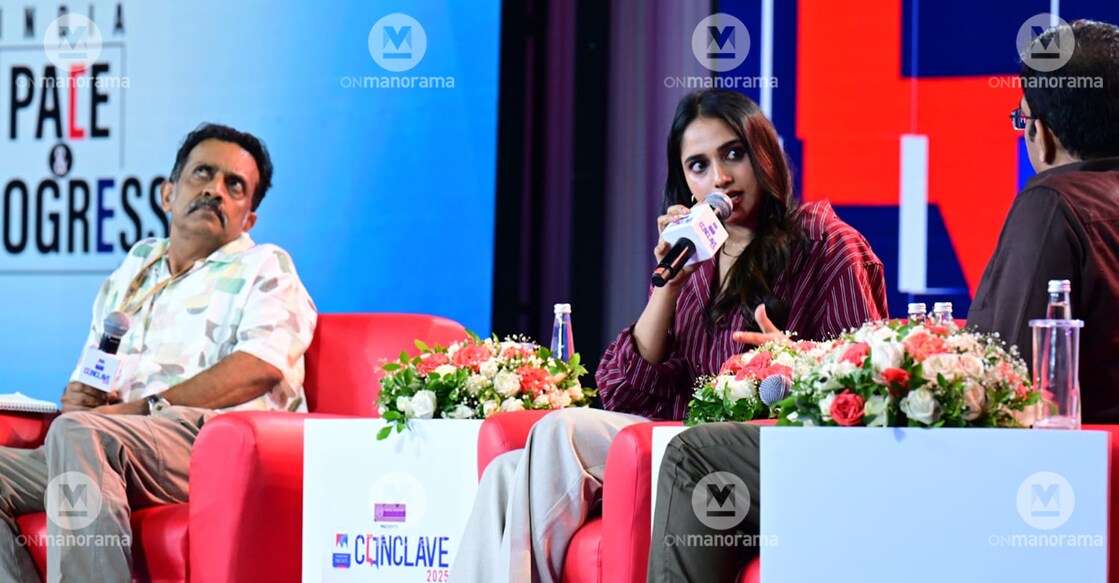 Varsha Ramesh speaking at Manorama News Conclave. Photo: Manorama
