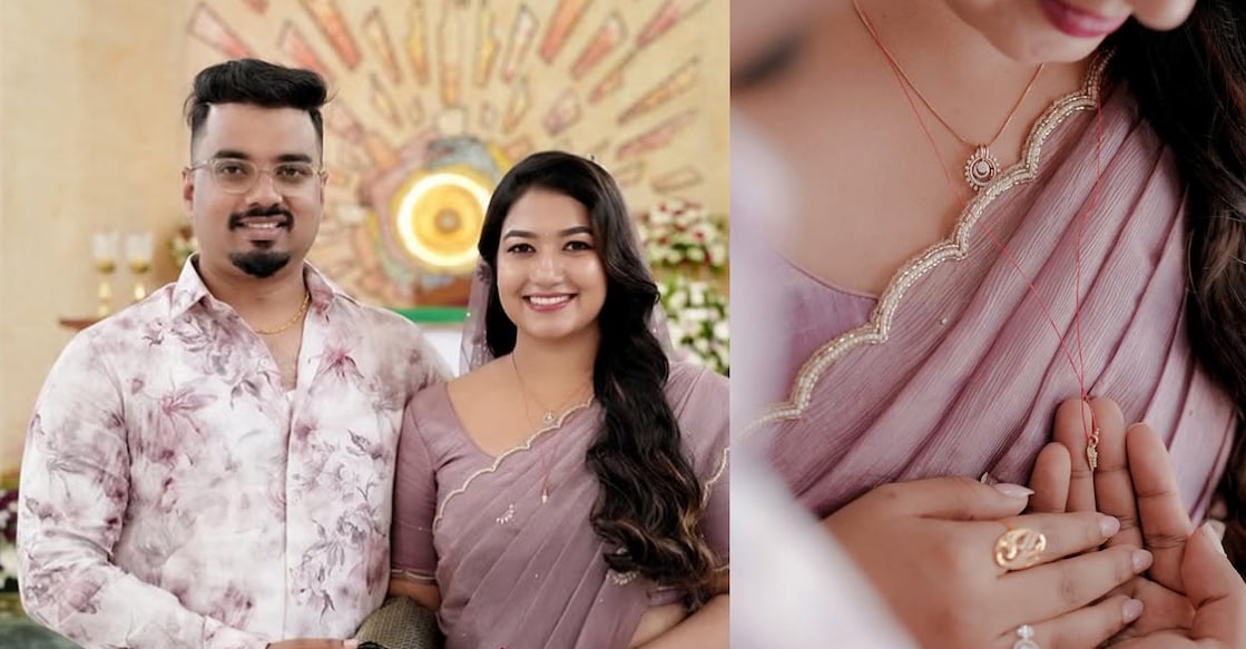 Grace with the groom Aby Tom Cyriac. Photo: Instagram/ grace_antonyy