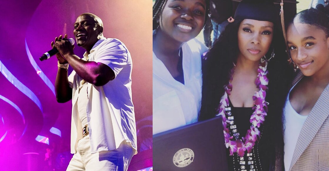 Akon (L) and wife Tomeka with their children. Photos: Instagram