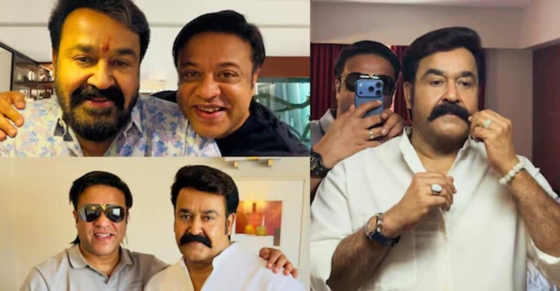 Mohanlal's new viral look shared by Sameer Hamsa. Photo: Instagram