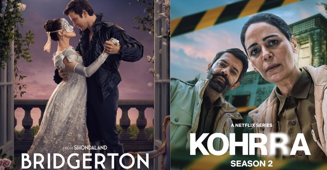 Posters of ‘Bridgerton’ Season 4, ‘Kohrra’  Season 2. Photo: IMDb