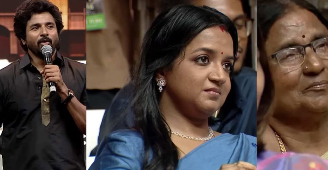 Sivakarthikeyan speaking during the audio launch. Photo: SunTV/ YouTube