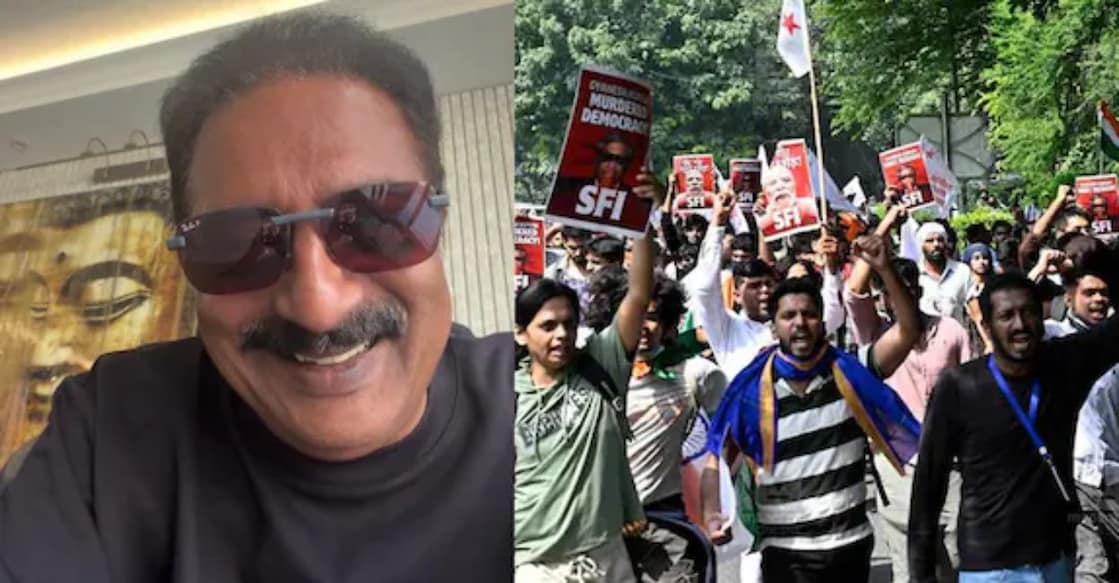 Prakash Raj, The SFI march to Jantar Mantar in Delhi. Photo: Instagram/@joinprakashraj/Josekutty Panackal/Manorama
