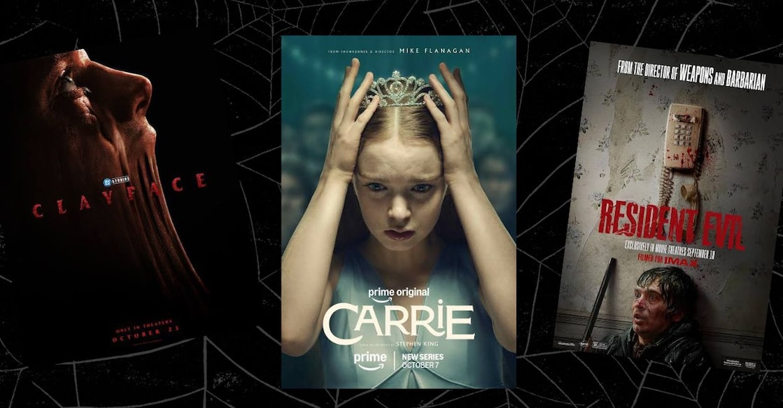 Posters of 'Clayface', 'Carrie', and 'Resident Evil'. Photo: IMDb
