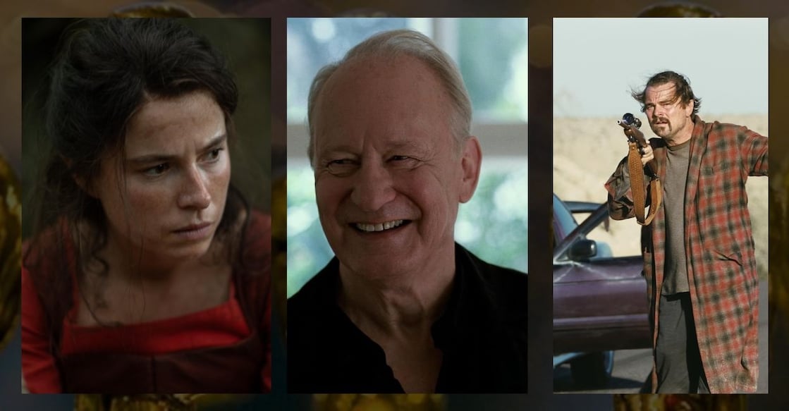 Jessie Buckley, Stellan Skarsgard, and Leonardo DiCaprio. Photo: IMDb