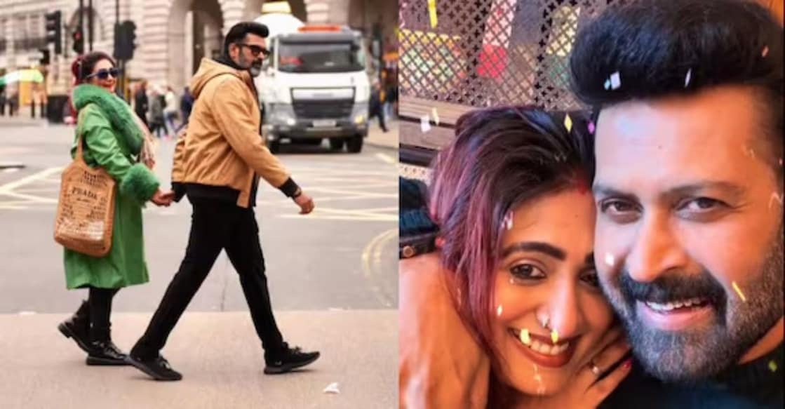 Manoj K Jayan and wife. Photo: Instagram