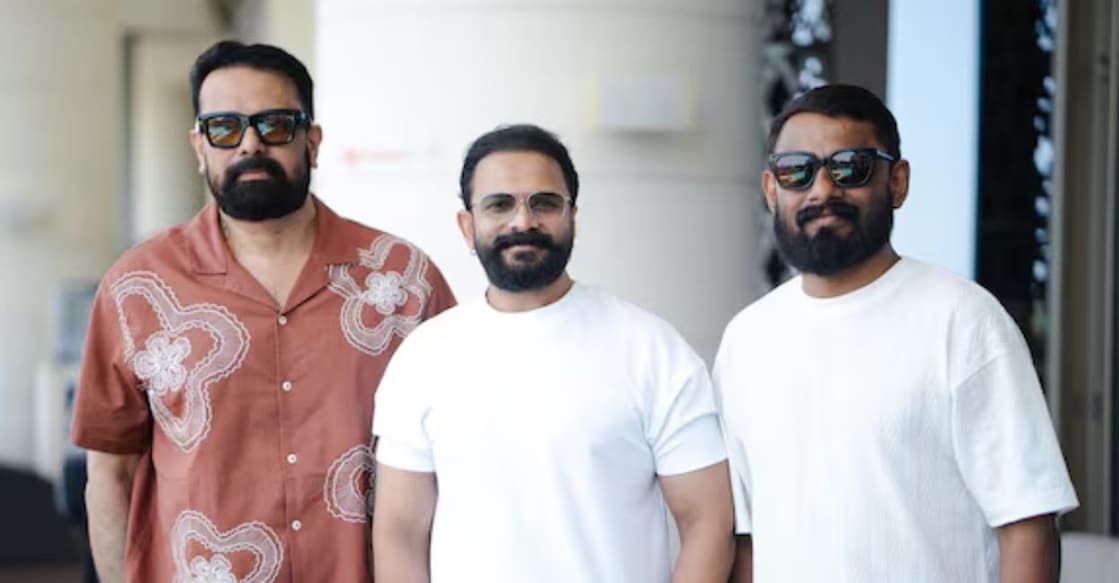 Producer Rajeev Govindan, Jayasurya, and Jithin K Jose. Photo: Instagram