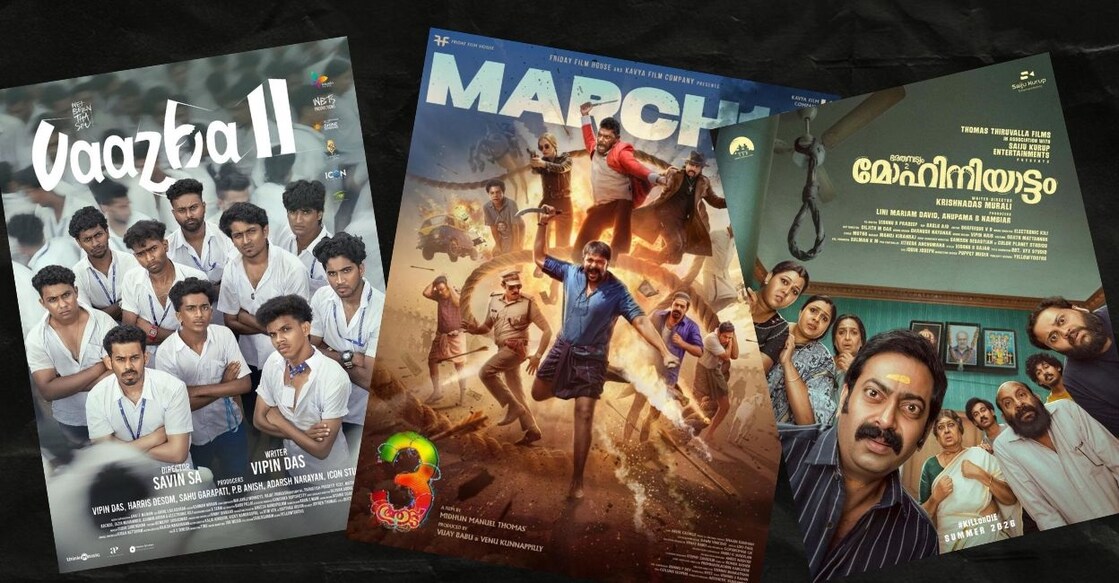 Posters of 'Vaazha 2', 'Aadu 3', and 'Mohiniyattam'. Photo: IMDb