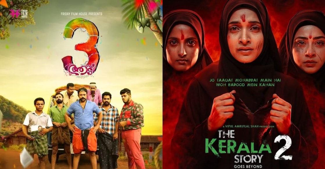 Posters of Aadu 3, The Kerala Story 2. Photo: IMDb