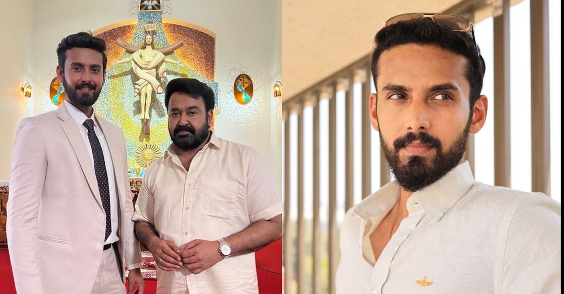 Nikhil Nair with Mohanlal. Photo: Instagram/@nikhilnair.1/Special Arrangement
