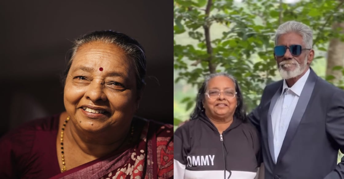 Retnamma with husband Tulasidharan. Photo: Instagram/ acha_mass
