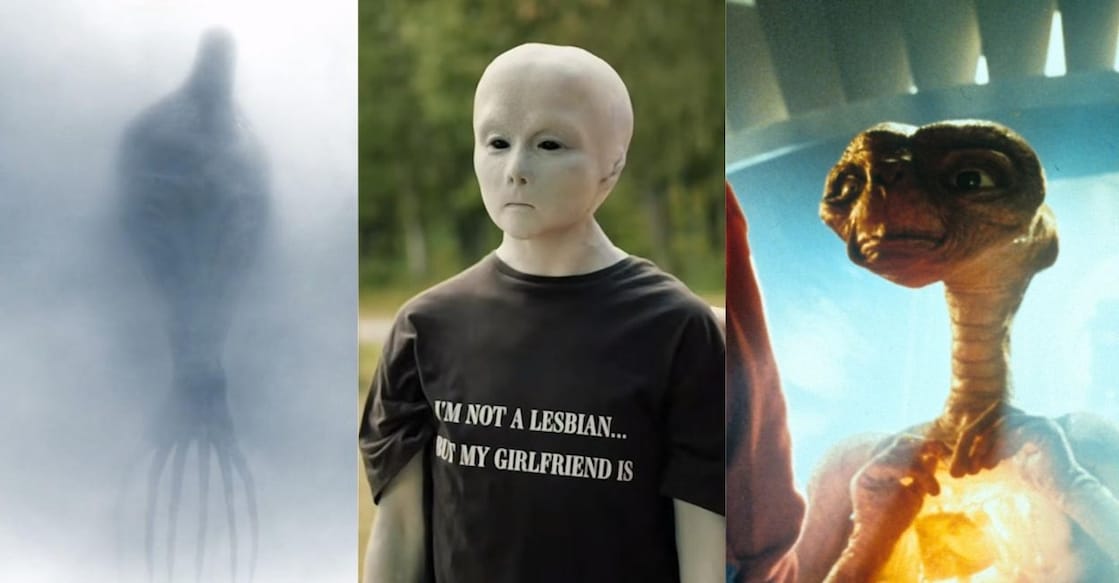 The alien creatures in Arrival, Jules, and E.T. Photo: IMDb