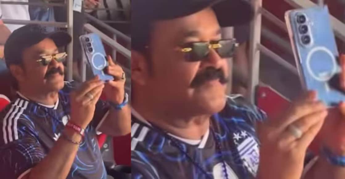 Mohanlal at the Argentina-Switzerland match. Photo: Instagram/@sonofkailasam