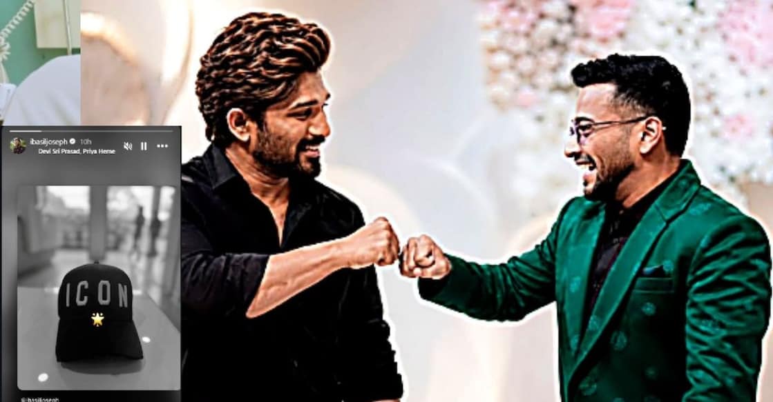 Allu Arjun with Basil Joseph. Photo: Instagram