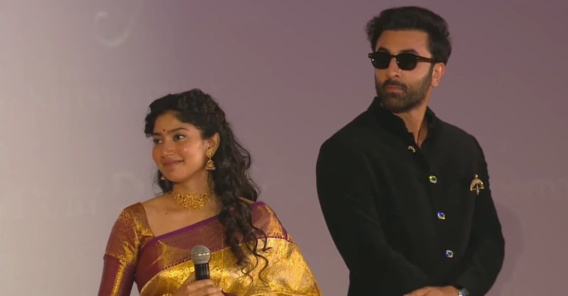 Sai Pallavi and Ranbir Kapoor at the press meet in Delhi. Photo: Special arrangement