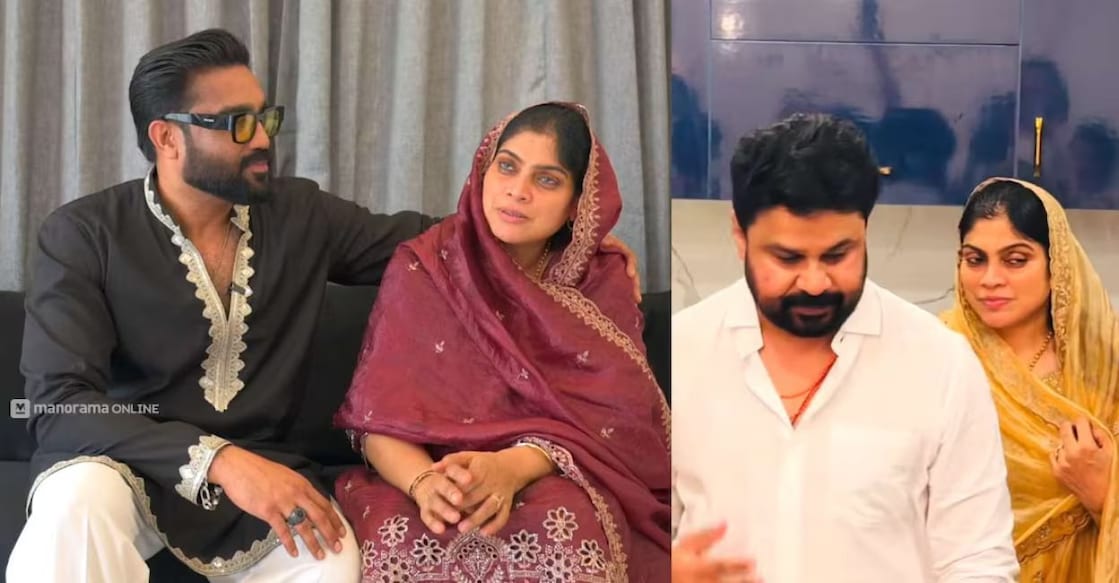 Fazeela with her brother Firoz and Dileep. Photo: Manorama Online
