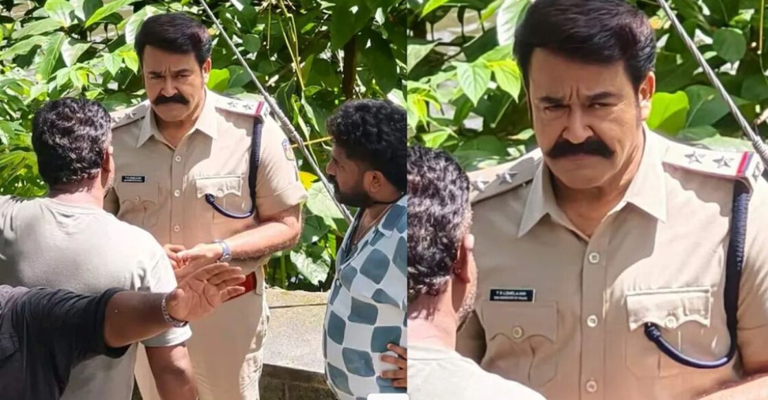 Mohanlal during the shoot. Photo: Special arrangement