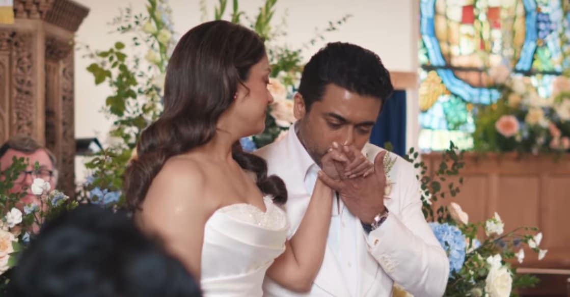 Suriya and Jyothika got married in a church, renewing their wedding vows after 20 years. Photo: Instagram/ jyothika