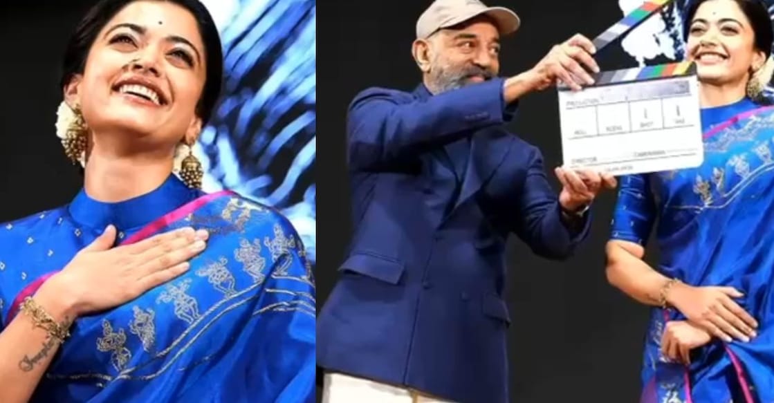 Rashmika and Kamal Haasan at the launch. Photo: Special arrangement