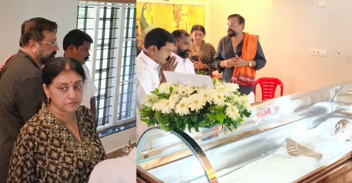 Ramachandra Kurup's mortal remains kept at his residence. Photo: Instagram/ manojmoothedan