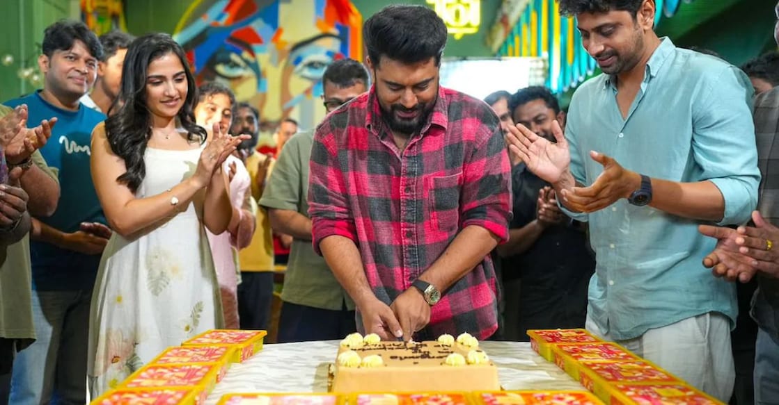 Nivin Pauly and Rukmini Vasanth on the sets of ‘NP 51’. Photo: Instagram