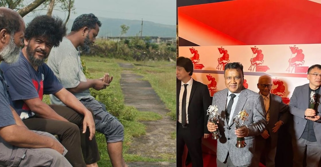 Still from 'The Elysian Field'  (L), Pradip Kurbah (R). Photo: Special Arrangement/Instagram