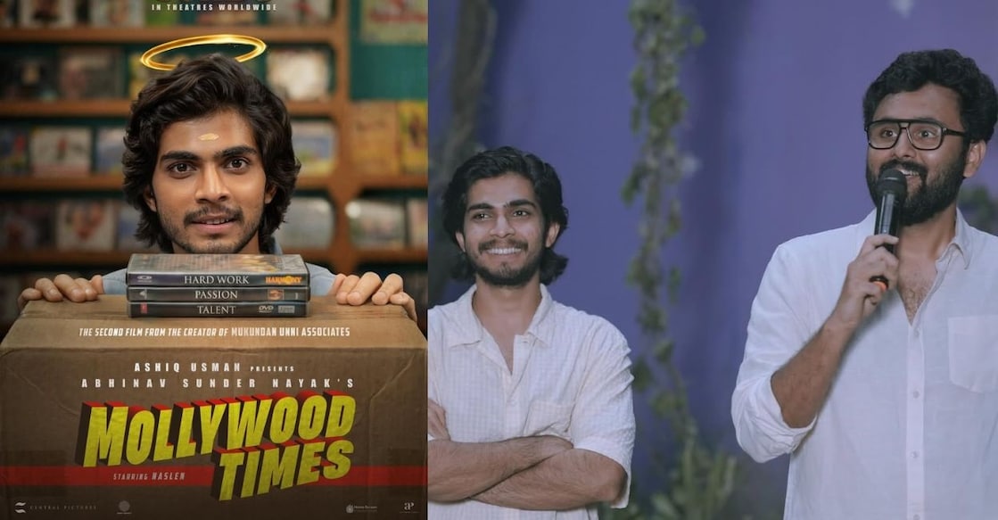 'Mollywood Times' poster, Naslen and Abhivan Sunder Nayak. Photo: Instagram/@abhinavsnayak