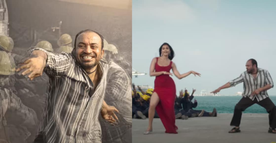 Soubin Shahir alongside Pooja Hegde in 'Monica.' Photo: Screengrab from music video