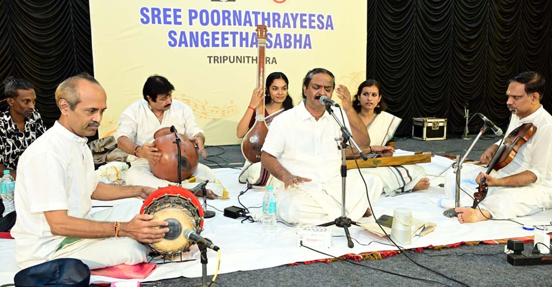 The initial piece was followed by ‘Raghavathe charu pada saarasa’, written by K C Kesavapilla and composed by Cherthala Gopalan in Thodi raga. Photo: Special arrangement