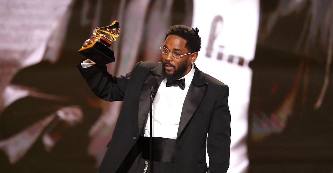 Kendrick Lamar accepts the Best Rap Album award for “GNX” onstage during the 68th GRAMMY Awards. Photo: Getty Images via AFP