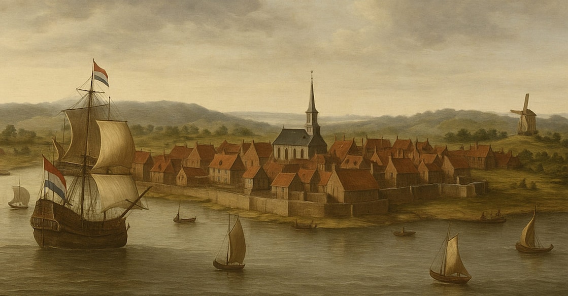 An IA created image of new Amsterdam in the 1660s. 