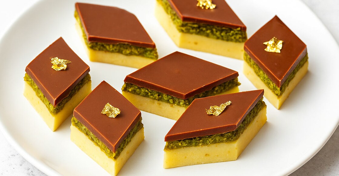 Dubai chocolate burfi. Photo generated using AI.