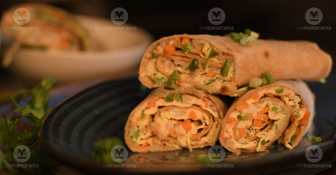 Cheesy chapathi egg roll. Photo: Justin Jose