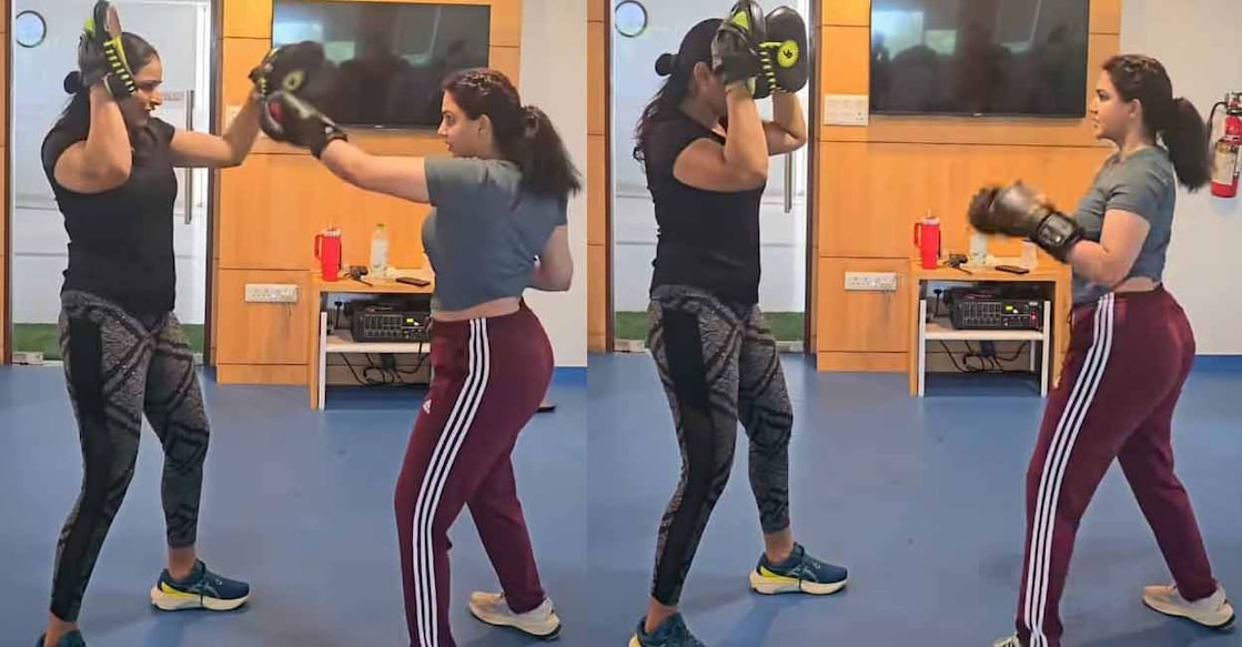 Honey Rose during her boxing training. Photo: Instagram/@honeyrose
