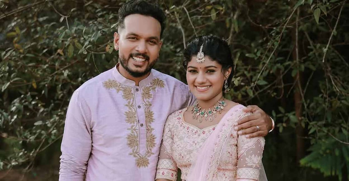 Karthik Surya and wife Varsha. Photo: Instagram/@karthiksurya